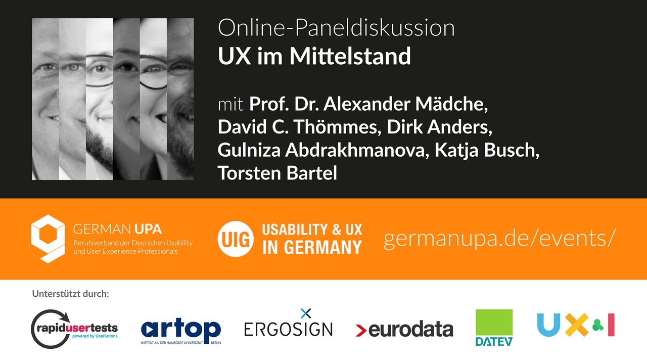 Paneldiskussion UX im Mittelstand – Eine Fokus-Panel ... Mehrwert. Reifegrad. Perspektiven
