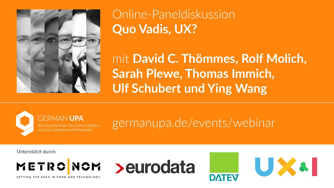 Online-Paneldiskussion Quo Vadis, UX?